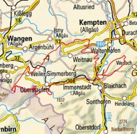 Abgrenzung der Landschaft "Nagelfluhhöhen und -senken bei Immenstadt i. Allgäu" (3501)