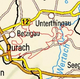 Abgrenzung der Landschaft "Kempter Wald" (3502)
