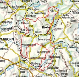 Abgrenzung der Landschaft "Oberwälder Land" (36101)