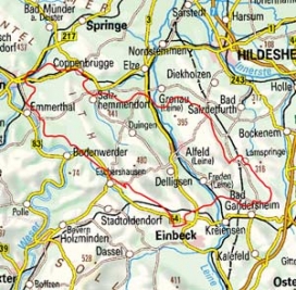 Abgrenzung der Landschaft "Ith-Hils-Bergland" (37700)
