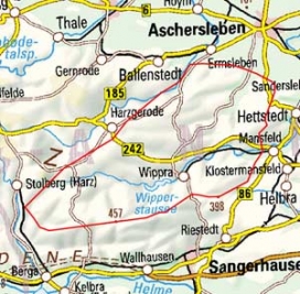 Abgrenzung der Landschaft "Östliche Harzabdachung" (38300)