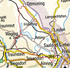 Abgrenzung der Landschaft "Westliche Moränenplatten der Salzach" (3900)