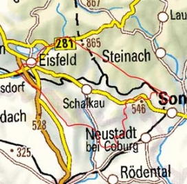 Abgrenzung der Landschaft "Schalkauer Plateau" (39001)