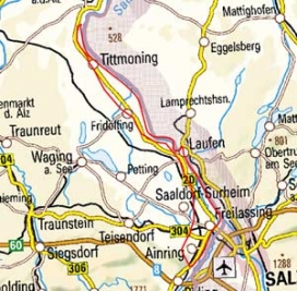 Abgrenzung der Landschaft "Salzachtal und -becken" (3902)