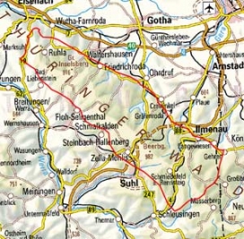 Abgrenzung der Landschaft "Mittlerer Thüringer Wald" (39100)
