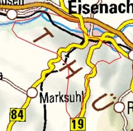 Abgrenzung der Landschaft "Nordwestlicher Thüringer Wald" (39101)