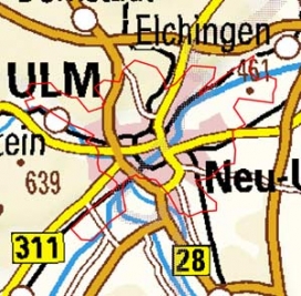 Abgrenzung der Landschaft "Ulm" (401)