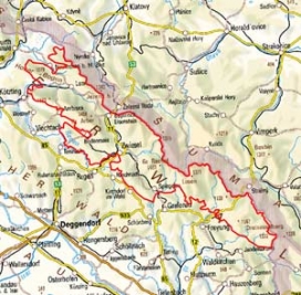 Abgrenzung der Landschaft "Hinterer Bayerischer Wald" (40300)