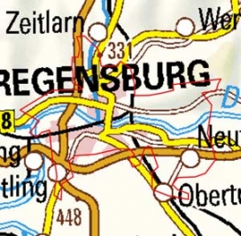 Abgrenzung der Landschaft "Regensburg" (405)