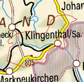 Abgrenzung der Landschaft "Südabdachung des Erzgebirges" (42000)