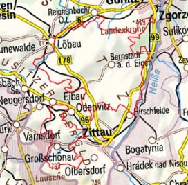 Abgrenzung der Landschaft "Östliche und Südöstliche Oberlausitz" (44200)