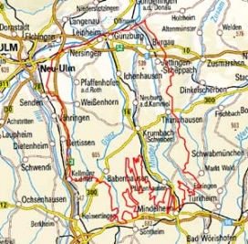 Abgrenzung der Landschaft "Untere Iller-Lech-Schotterplatten" (4600)