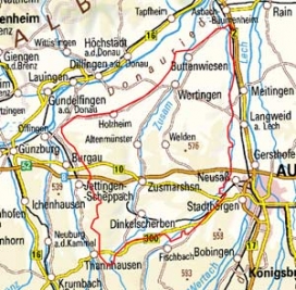Abgrenzung der Landschaft "Zusamplatten und Staufenberggebiet" (4601)