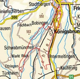 Abgrenzung der Landschaft "Untere Lech-Wertach-Ebene" (4701)