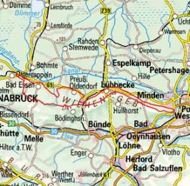 Abgrenzung der Landschaft "Östliches Wiehengebirge Meesdorfer Höhen" (53201)