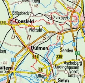 Abgrenzung der Landschaft "Parklandschaft westlich von Münster" (54102)