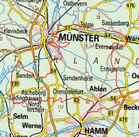 Abgrenzung der Landschaft "Parklandschaft südöstlich von Münster" (54104)