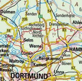 Abgrenzung der Landschaft "Lipper Höhen" (54105)