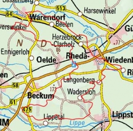 Abgrenzung der Landschaft "Wiedenbrücker Land" (54108)