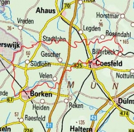 Abgrenzung der Landschaft "Westmünsterländer Geest" (54404)