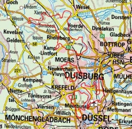 Abgrenzung der Landschaft "Mittlere Niederrheinebene" (57502)