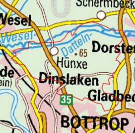 Abgrenzung der Landschaft "Königshardter Sandplatten" (57801)
