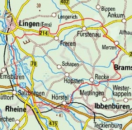 Abgrenzung der Landschaft "Plantlünner Sandebene" (58100)