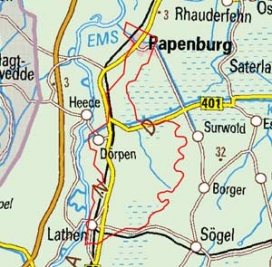 Abgrenzung der Landschaft "Westliche Hunte-Leda-Moorniederung" (60001)