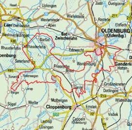 Abgrenzung der Landschaft "Östliche Hunte-Leda-Moorniederung" (60004)