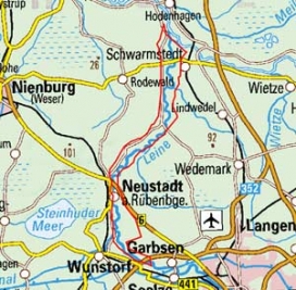 Abgrenzung der Landschaft "Leine-Niederung" (62704)