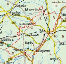 Abgrenzung der Landschaft "Walsroder Lehmgeest" (64104)