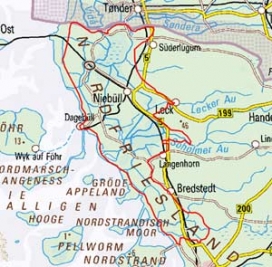 Abgrenzung der Landschaft "Nordfriesische Marsch" (68200)