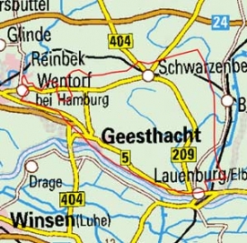 Abgrenzung der Landschaft "Lauenburger Geest" (69601)