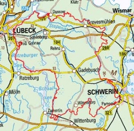 Abgrenzung der Landschaft "Westmecklenburgisches Seenhügelland" (75001)