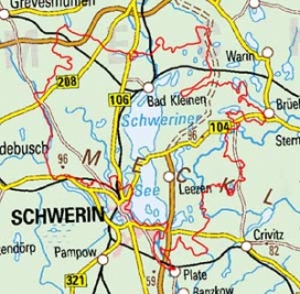 Abgrenzung der Landschaft "Schweriner See-Gebiet" (75101)