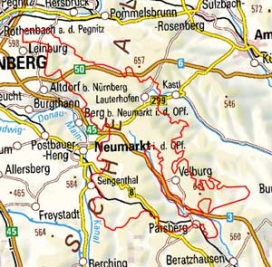 Abgrenzung der Landschaft "Mittlere Frankenalb zwischen Regensburg und Offenhausen" (8102)