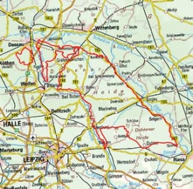 Abgrenzung der Landschaft "Dahlen-Dübener-Heiden" (88000)