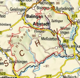 Abgrenzung der Landschaft "Hohe Schwabenalb" (9300)