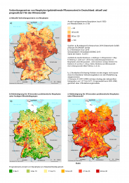 Karte Verbreitungszentren von Neophyten (gebietsfremde Pflanzenarten) in Deutschland: aktuell und prognostiziert für den Klimawandel